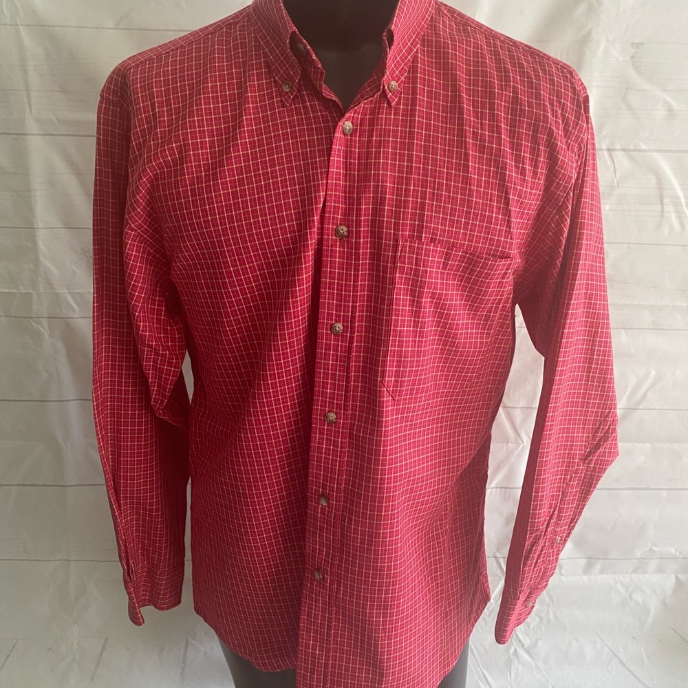 Pendleton Shirt Men's Large Cotton Button Down Long Sleeve Red Checkered #